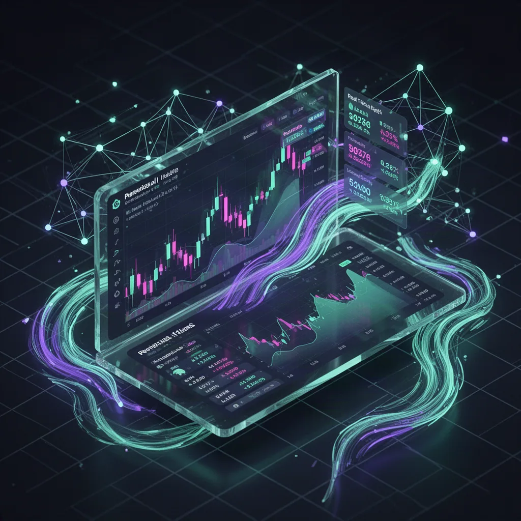 Group of active crypto derivatives traders reviewing dYdX market data on multiple screens